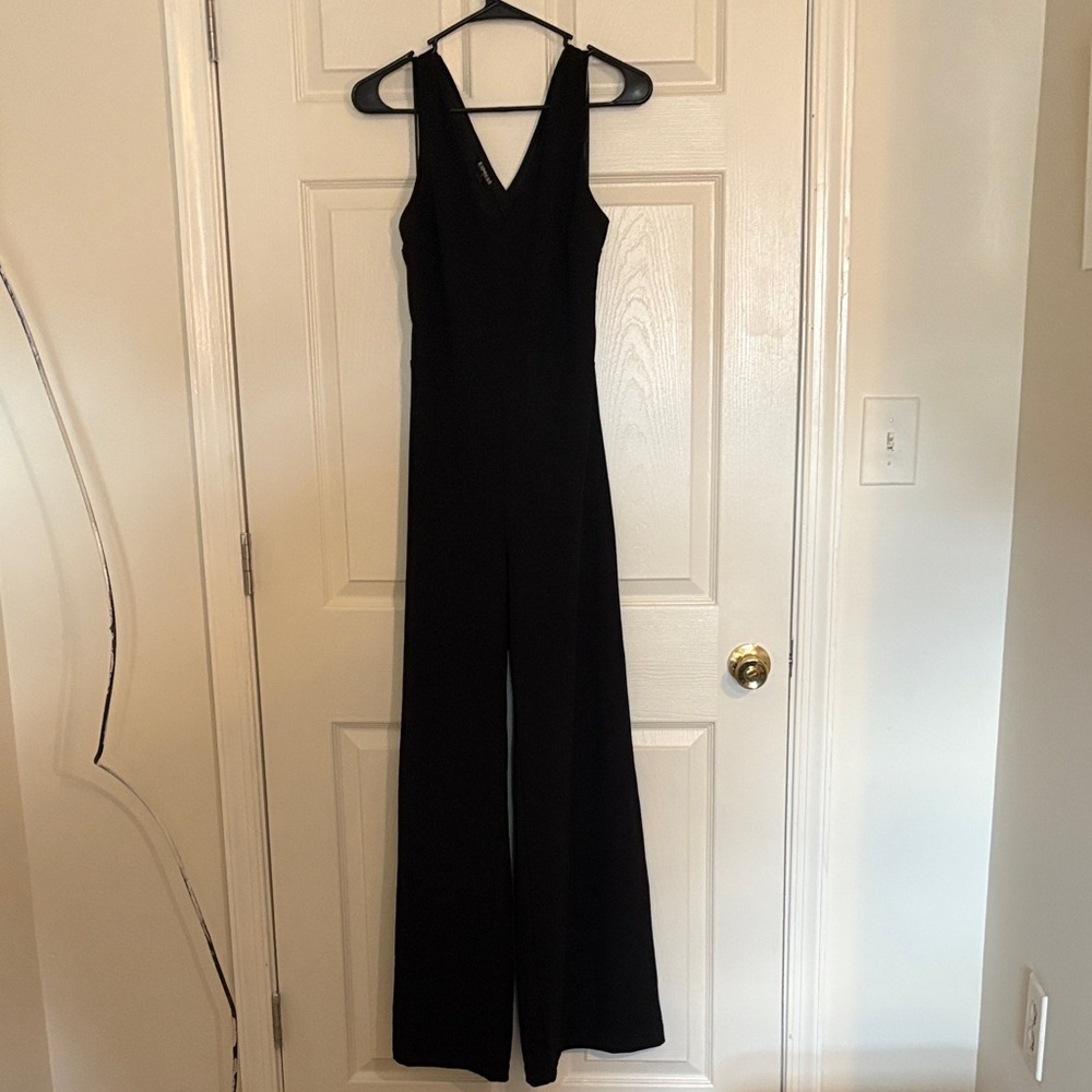 Express Elegant Open Back Black Jumpsuit